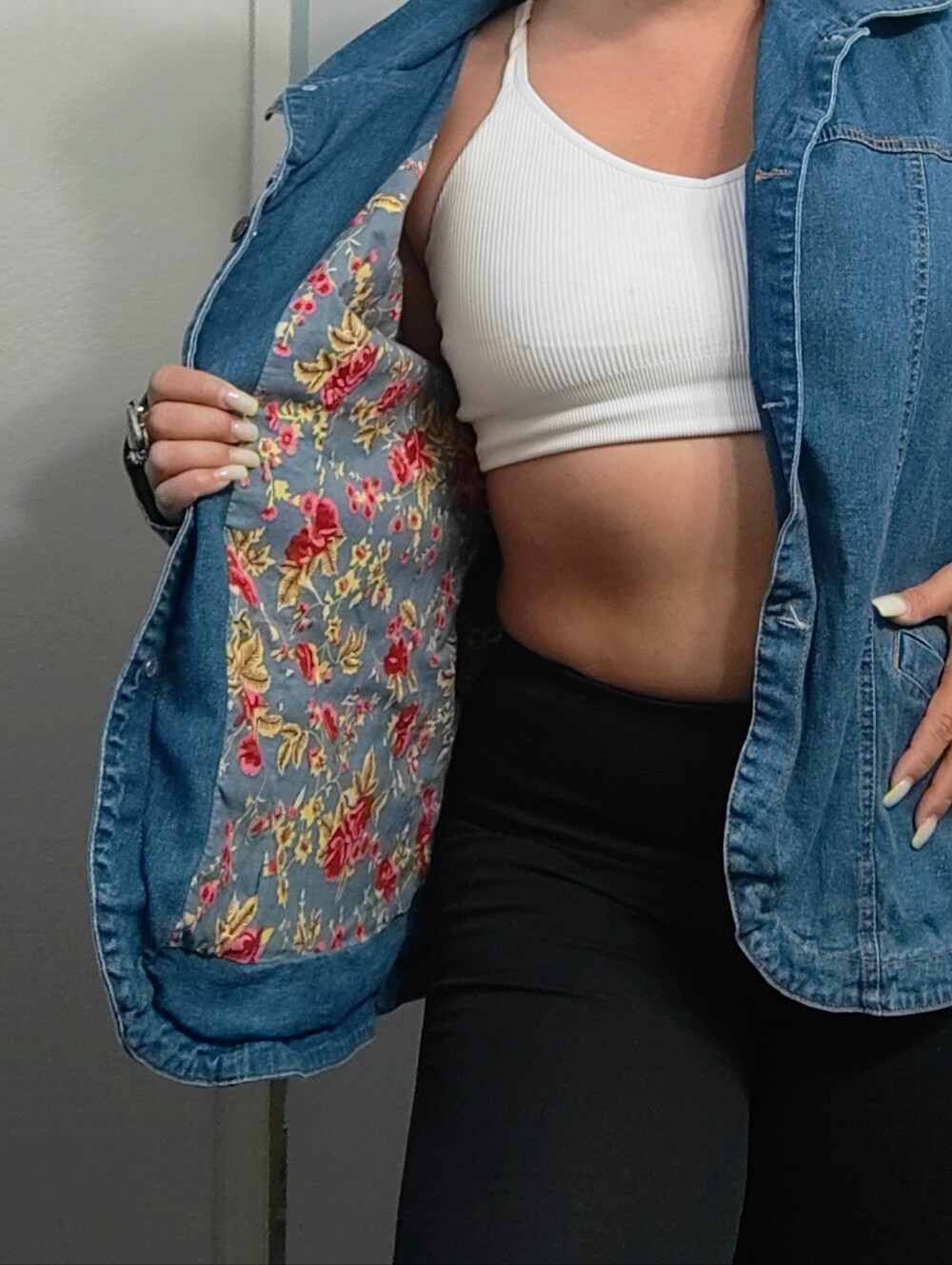 Denim&Co Blue Denim Jacket with Floral Lining